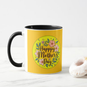 Happy Mother’s Day – Bright Floral Circle Design Mug