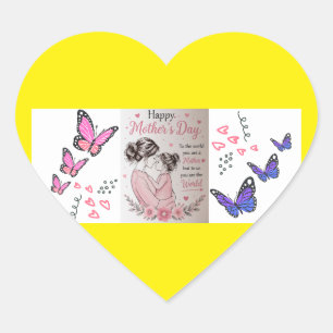 Happy Mother’s Day Butterfly Heart Sticker