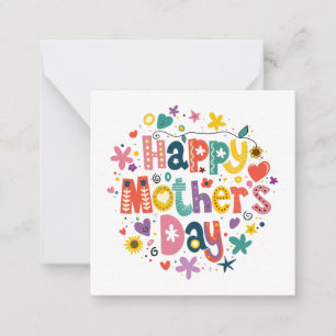 Happy Mother’s Day Cool Floral Colourful Typograph Card