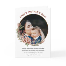Happy Mother’s Day Floral Photo Card for Daughter