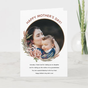 Happy Mother’s Day Floral Photo Card for Daughter