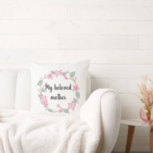 Happy Mother’s Day – Floral Wreath Greeting Design Cushion