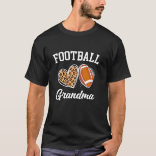 Happy Mother s Day Football Grandma Leopard Heart T-Shirt