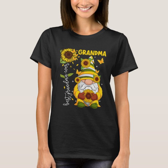 Happy Mother s Day Grandma Sunflower Mom Gnome Mam T-Shirt (Front)