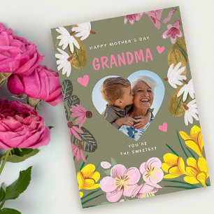 Happy Mother’s Day Grandma Sweet Floral Photo Card