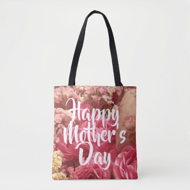 Happy Mother’s Day Heart Roses Tote Bag (Front)