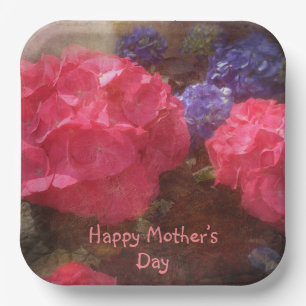 Happy Mother’s Day Hydrangeas Paper Plate