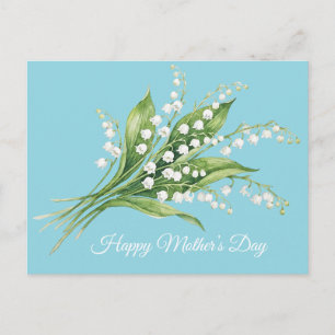 Happy Mother’s Day. Lillies of the valley flowers. Holiday Postcard