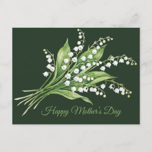 Happy Mother’s Day. Lillies of the valley flowers. Holiday Postcard