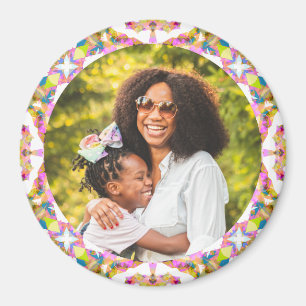 Happy Mother’s Day Mom Mommy Pink Green Gift Photo Magnet