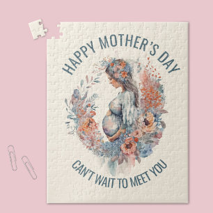 Happy Mother’s Day Mum to Be Floral Watercolor Jigsaw Puzzle