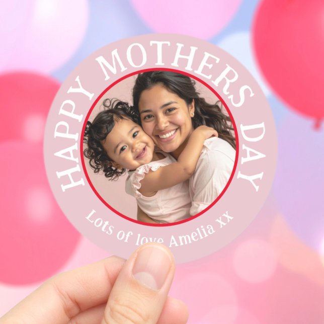 Happy Mother’s Day Photo  Classic Round Sticker (Creator Uploaded)