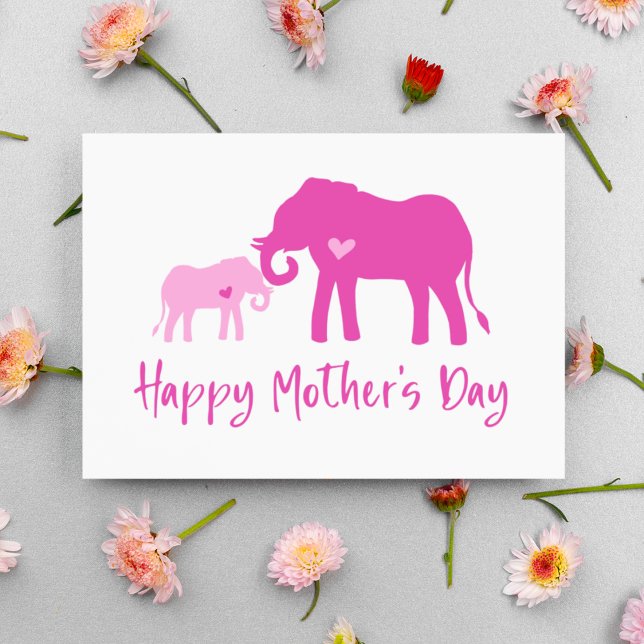 Happy Mother’s Day Pink Elephants Card (Creator Uploaded)