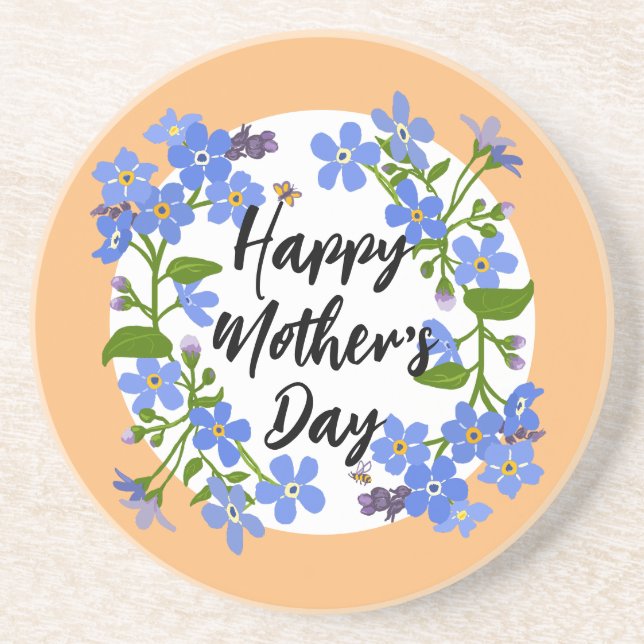 Happy Mother’s Day pretty floral coaster gift  (Front)