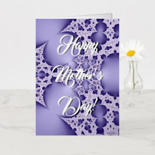 Happy Mother’s Day , purple fractal Foil Greeting Card