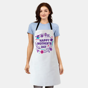 Happy Mother’s Day Retro Style Love You Mom Apron