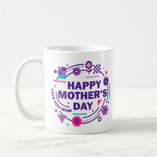 Happy Mother’s Day Retro Style Love You Mom Coffee Mug