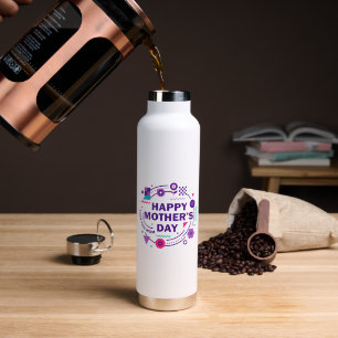 Happy Mother’s Day Retro Style Love You Mom Water Bottle
