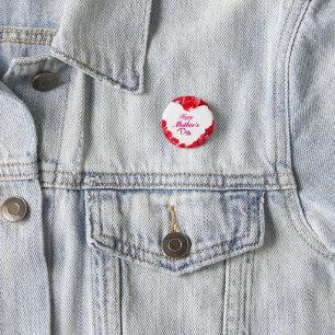 Happy Mother’s Day Rose Petal Floral Art 3 Cm Round Badge