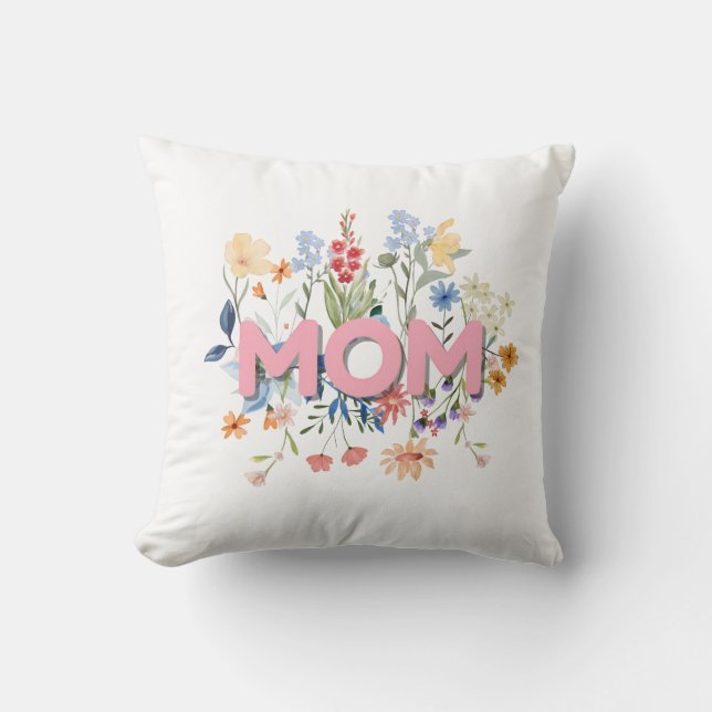 Happy Mother’s Day Throw Pillow | Cute Gift  (Front)