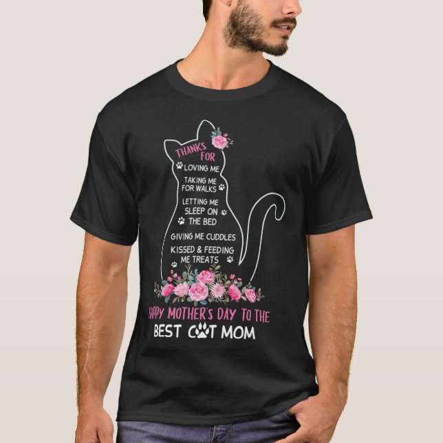 Happy Mother s Day To The Best Cat Mum  Mama Mum L T-Shirt (Front)