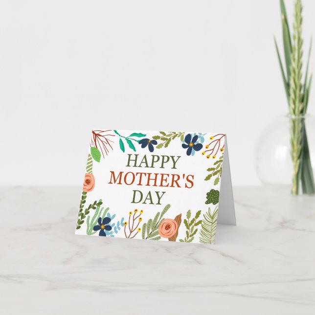 Happy Mother’s Day with Botanical Wildflowers Card (Front)