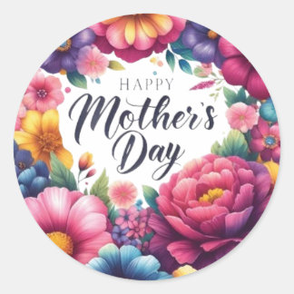 Happy mothers classic round sticker