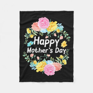 Happy mother's day 2022 women mom grandma love fleece blanket