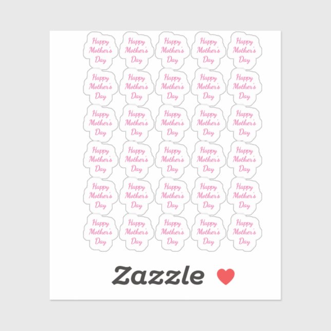 Happy Mother's Day 2024 Custom Message Text Pink  (Sheet)