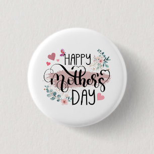 Happy Mother's Day 2025 Cute Floral for Women Mum 3 Cm Round Badge