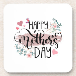 Happy Mother's Day 2025 Cute Floral for Women Mum Coaster