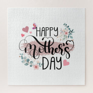 Happy Mother's Day 2025 Cute Floral for Women Mum Jigsaw Puzzle