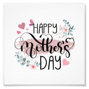 Happy Mother's Day 2025 Cute Floral for Women Mum  Photo Print