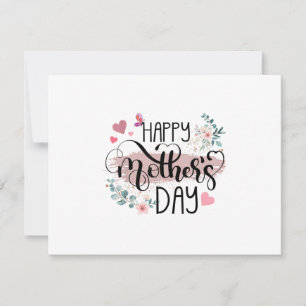 Happy Mother's Day 2025 Cute Floral for Women Mum RSVP Card
