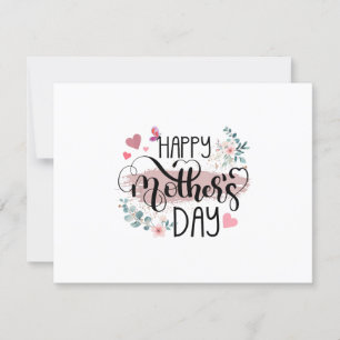 Happy Mother's Day 2025 Cute Floral for Women Mum RSVP Card