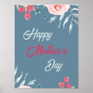 Happy Mothers Day 2025 Flower  Poster