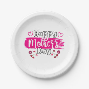 Happy Mother's Day 2025 Tshirt for Women Mum Grand Paper Plate