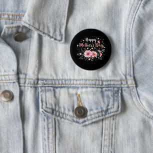 Happy Mother's Day 2026 Cute Floral for Women Mum  6 Cm Round Badge