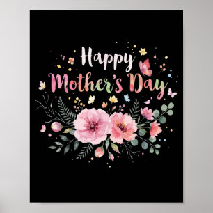 Happy Mother's Day 2026 Cute Floral for Women Mum  Poster