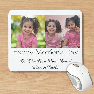 happy mothers day, 2 photos collage stylish modern mouse pad