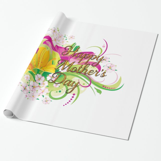 Happy Mother's Day 35 Wrapping Paper (Unrolled)