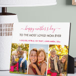 Happy Mothers Day 3 Photo Collage Personalised Plaque<br><div class="desc">Create your own Mother's Day photo plaque using 3 of your favourite family photos. The template is set up for you to edit any or all of the wording which currently reads "happy mother's day TO THE MOST LOVED MOM EVER", "I love you with all my heart | [your name]...</div>