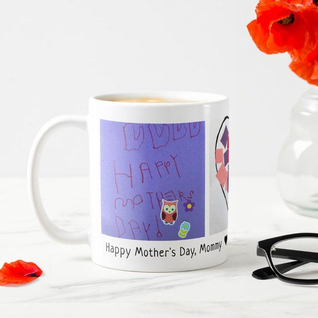 Happy Mother's Day 3 Photo Custom Kid's Art Coffee Mug (Creator Uploaded)