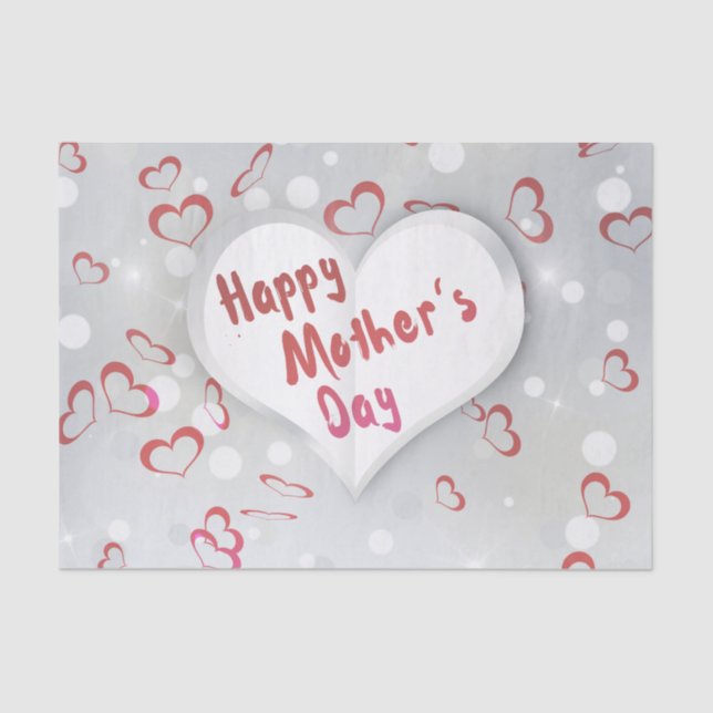 Happy Mother's Day 3D Paper Heart (Front)