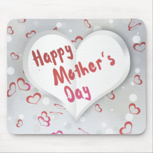 Happy Mother's Day 3D Paper Heart Mouse Pad
