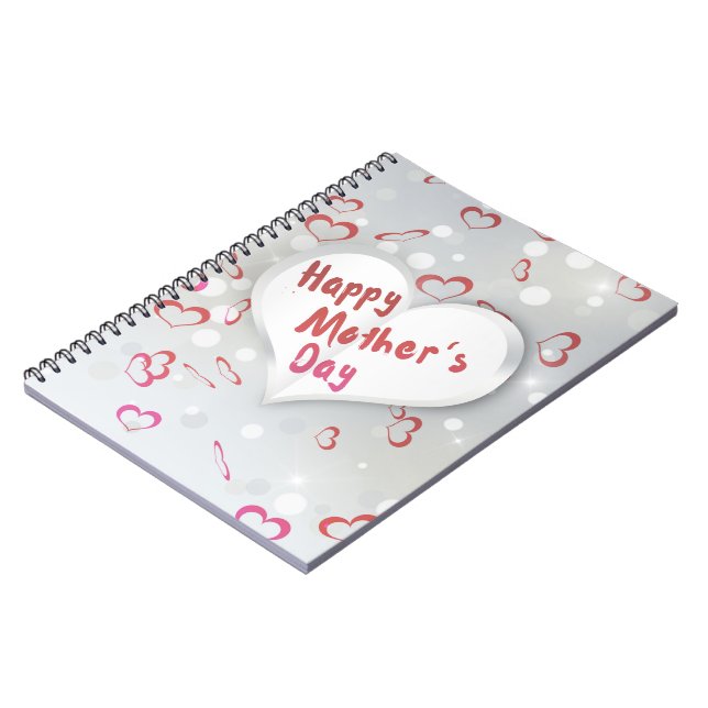 Happy Mother's Day 3D Paper Heart Notebook (Left Side)
