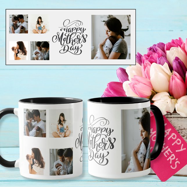 Happy Mother's Day 5 Custom Photos Mug (Happy Mother's Day 5 Custom Photos Mug)