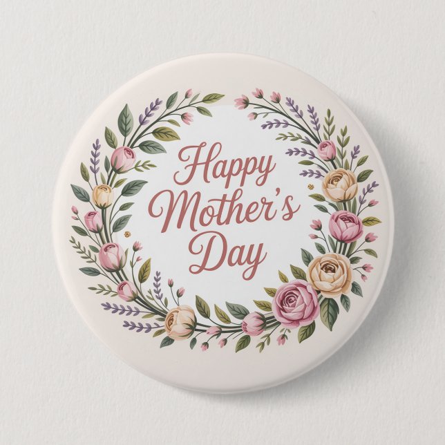 Happy Mother's Day  7.5 Cm Round Badge (Front)