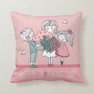 Happy Mother's Day and Children Cushion