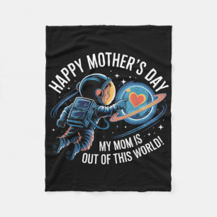Happy Mothers Day Astronaut Boys Space Toddler Kid Fleece Blanket